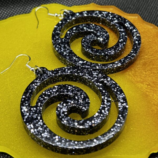 Black glitter earrings