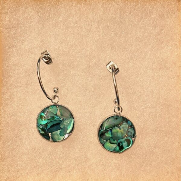 Green resin earrings