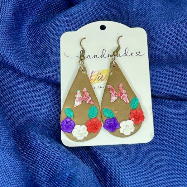 Flower clay earrings